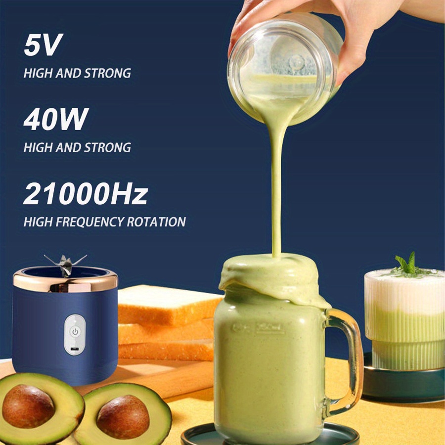 2cups electric fruit juicer blender juice mixer mini wireless portable household usb charging 6 blade gift juice cup details 3
