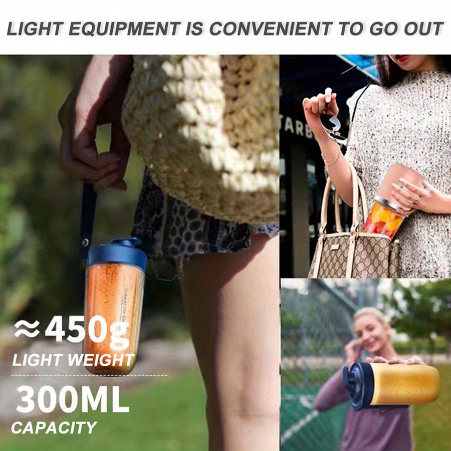 2cups electric fruit juicer blender juice mixer mini wireless portable household usb charging 6 blade gift juice cup details 7