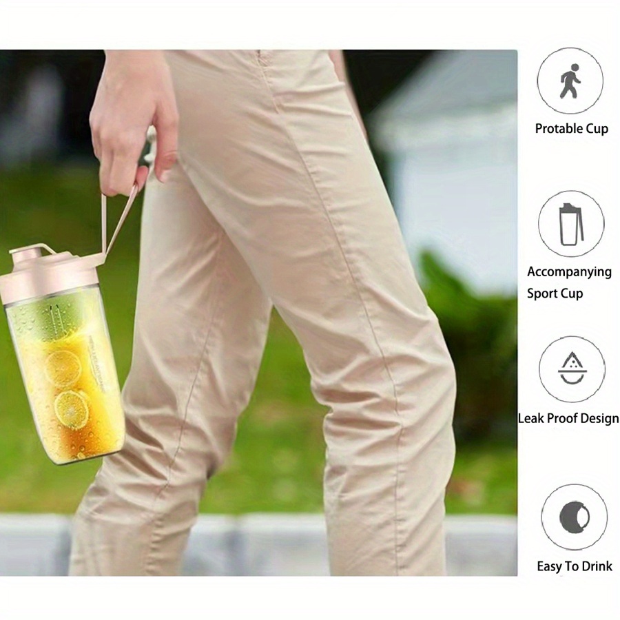 2cups electric fruit juicer blender juice mixer mini wireless portable household usb charging 6 blade gift juice cup details 9