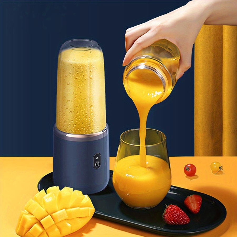 2cups electric fruit juicer blender juice mixer mini wireless portable household usb charging 6 blade gift juice cup details 10