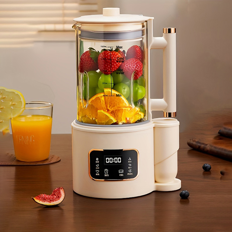 1500ml high capacity glass blender and juice maker with heating function perfect for soy milk and food supplements quiet and multi functional cooking machine with soundproof cover ideal for 2 8 people details 0