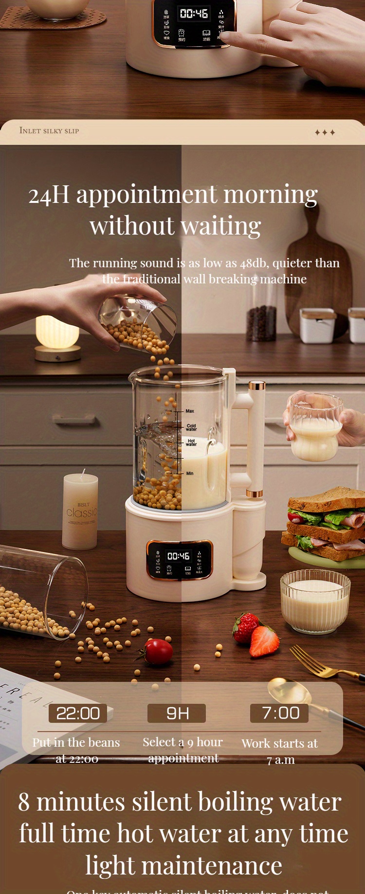 1500ml high capacity glass blender and juice maker with heating function perfect for soy milk and food supplements quiet and multi functional cooking machine with soundproof cover ideal for 2 8 people details 11
