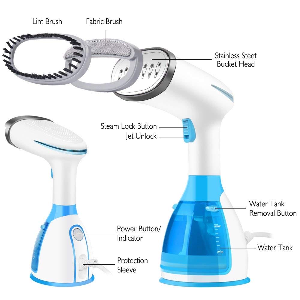 powerful handheld steamer for wrinkle free clothes in minutes details 4