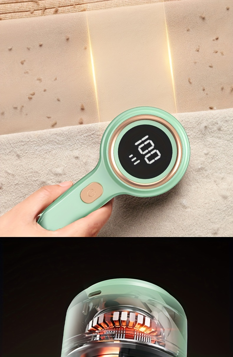 farewell poms and lint rechargeable portable electric lint remover fabric shaver rechargeable lint remover with 6 blades and static brush effectively and quickly remove lint from clothes sweaters couches blankets curtains wool cashmere details 3