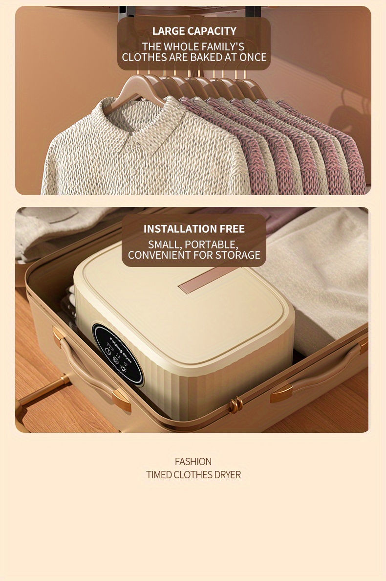 portable clothes dryer mini dryer machine with timing function equipped compact and convenient drying solution for apartment dorm rv quick and easy to use compact dryer machine with dryer bag for delicate garments underwear small clothes details 3