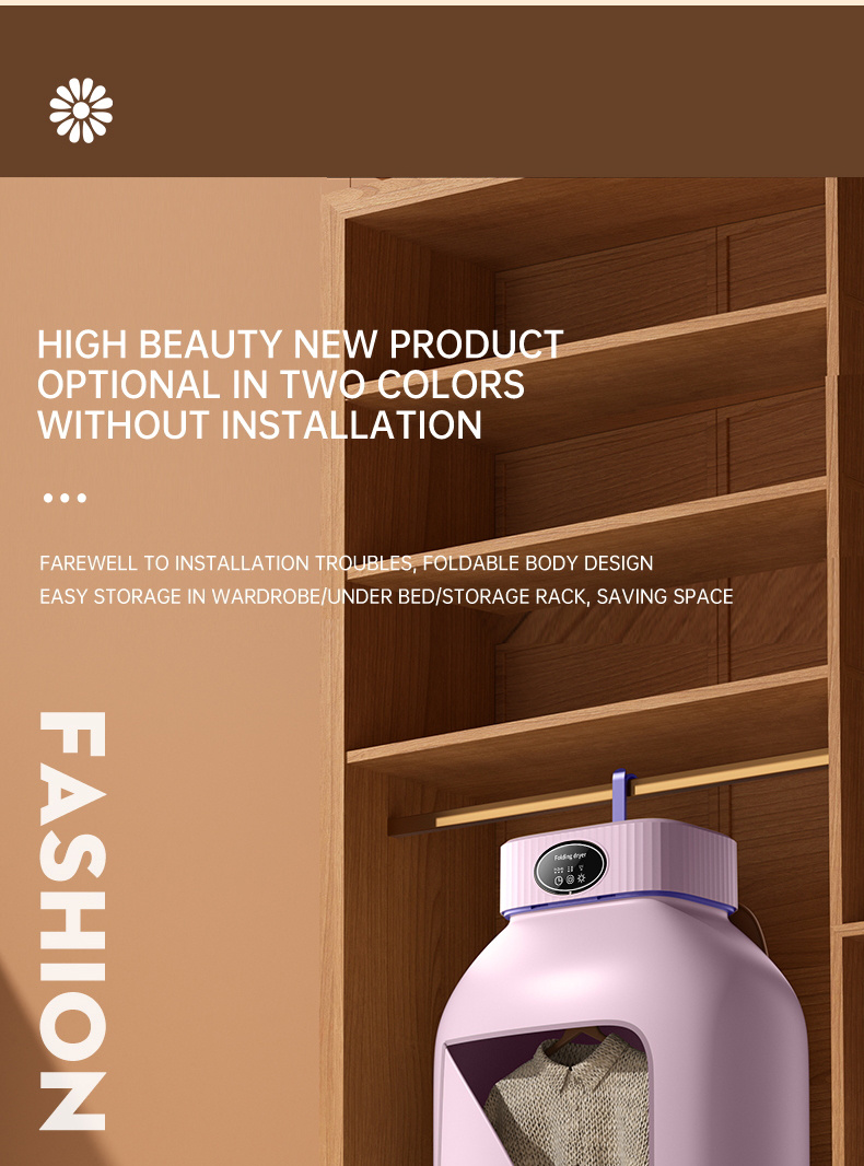 portable clothes dryer mini dryer machine with timing function equipped compact and convenient drying solution for apartment dorm rv quick and easy to use compact dryer machine with dryer bag for delicate garments underwear small clothes details 4