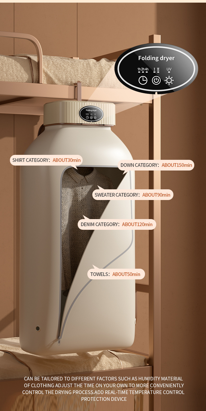 portable clothes dryer mini dryer machine with timing function equipped compact and convenient drying solution for apartment dorm rv quick and easy to use compact dryer machine with dryer bag for delicate garments underwear small clothes details 15