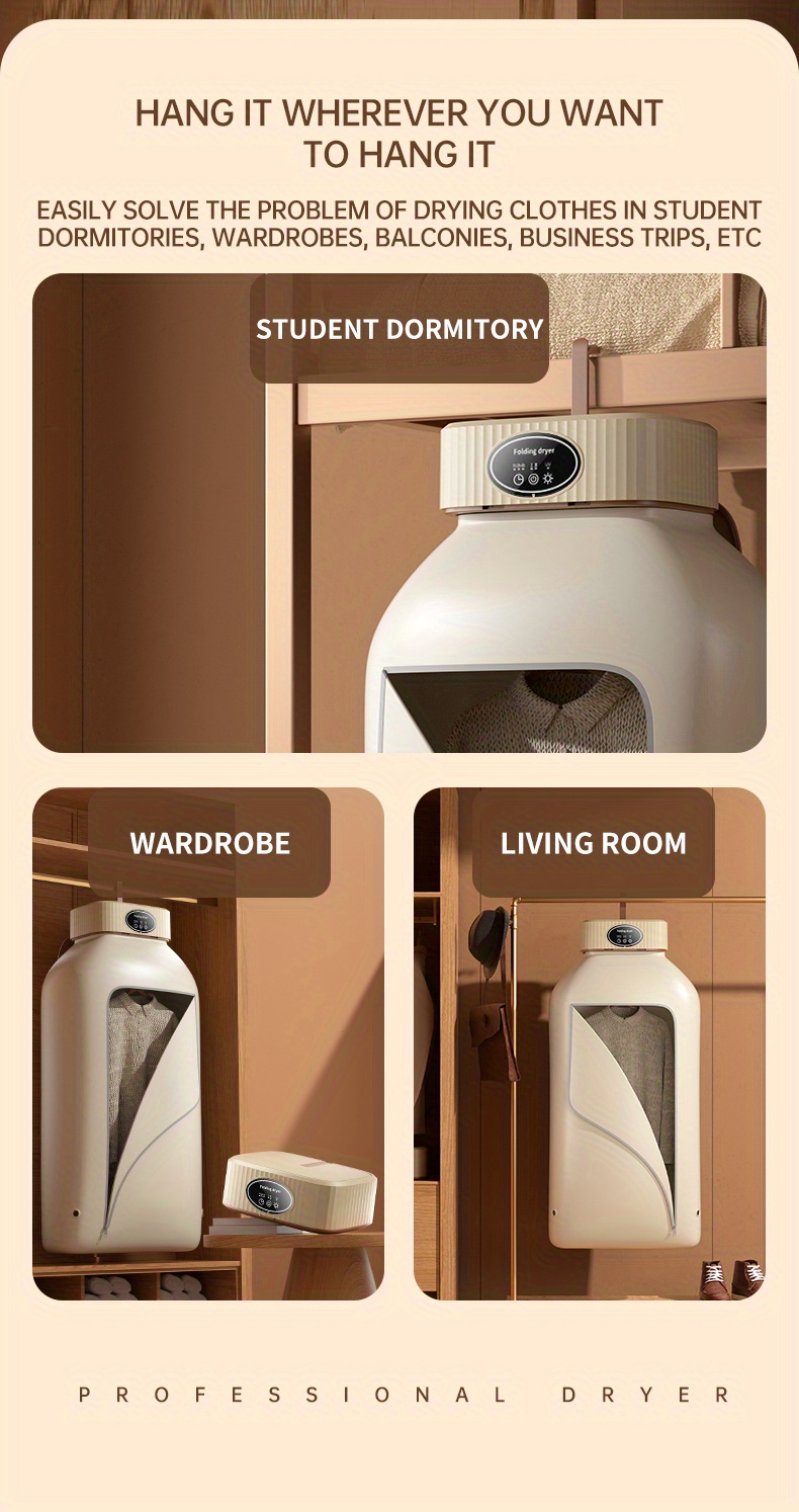portable clothes dryer mini dryer machine with timing function equipped compact and convenient drying solution for apartment dorm rv quick and easy to use compact dryer machine with dryer bag for delicate garments underwear small clothes details 16