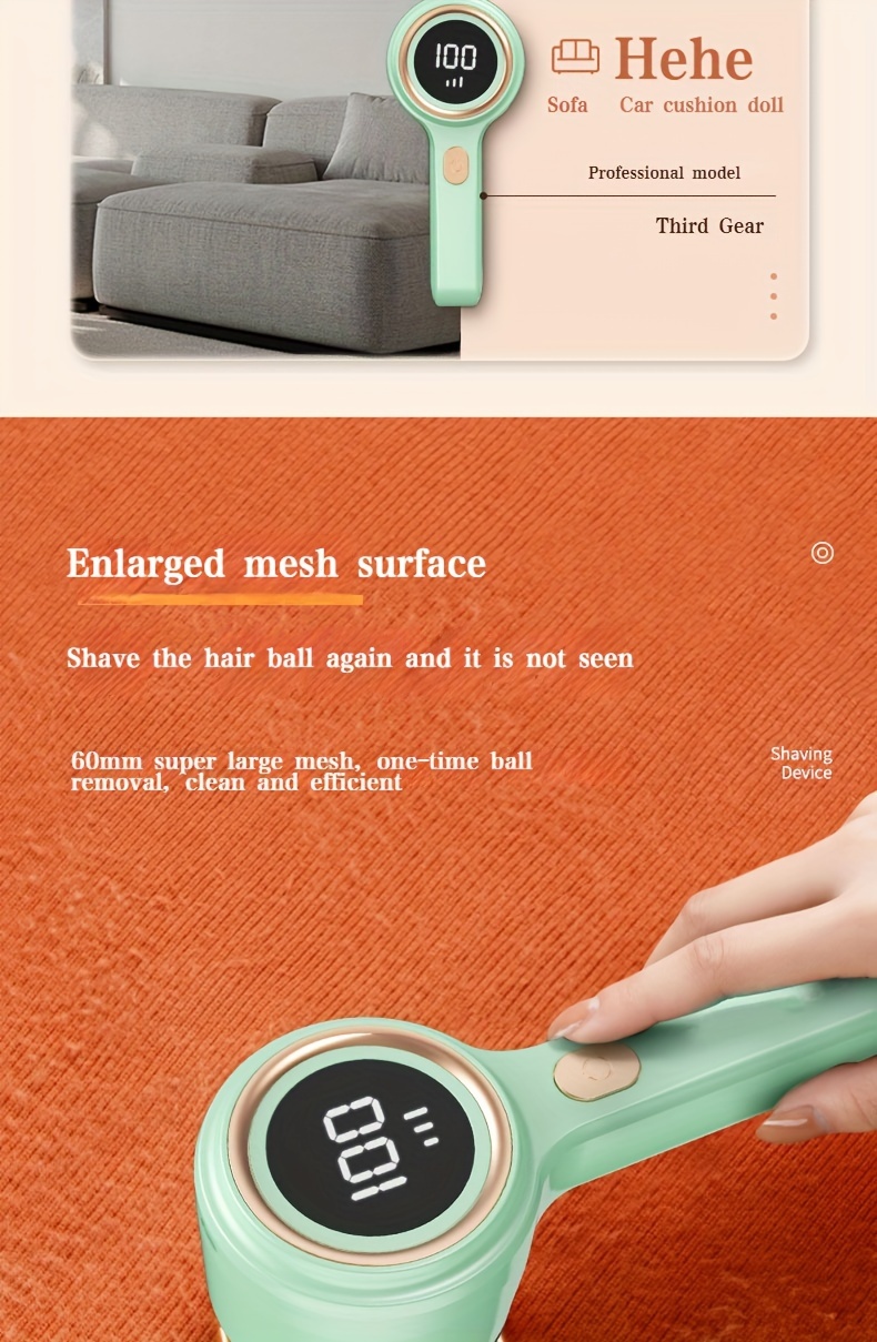 fuzz remover usb charging model led display power and gear convenient fabric shaver usb rechargeable lint remover effectively and quickly remove the shavings on clothes sweaters sofas blankets curtains wool cashmere details 12