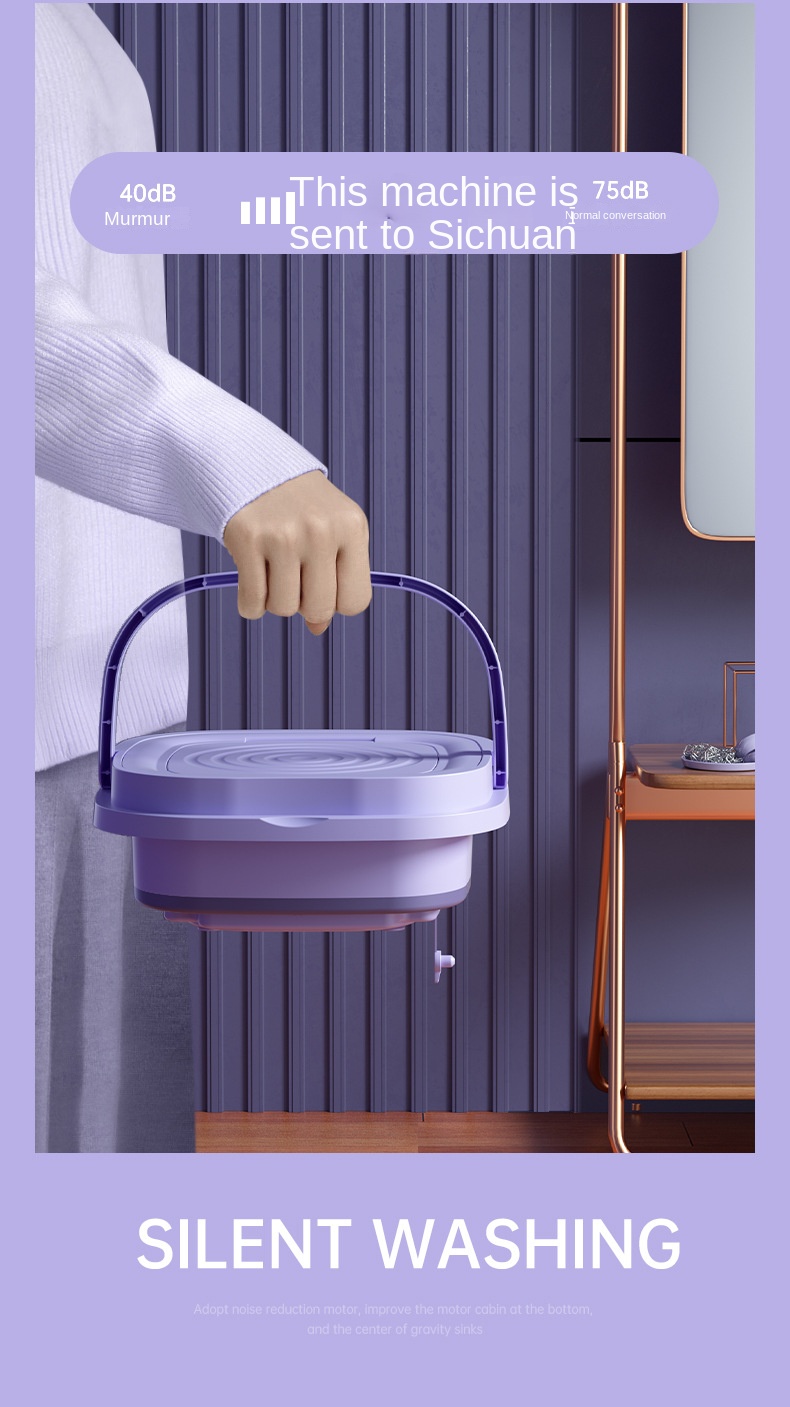 foldable portable washing machine, foldable portable washing machine with 8l large capacity 3 deep cleaning modes soft spin dry for underwear socks baby clothes towels and travel half automatic mini washer details 13