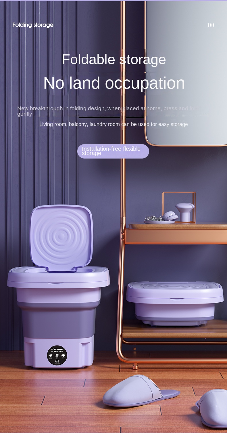 foldable portable washing machine, foldable portable washing machine with 8l large capacity 3 deep cleaning modes soft spin dry for underwear socks baby clothes towels and travel half automatic mini washer details 14