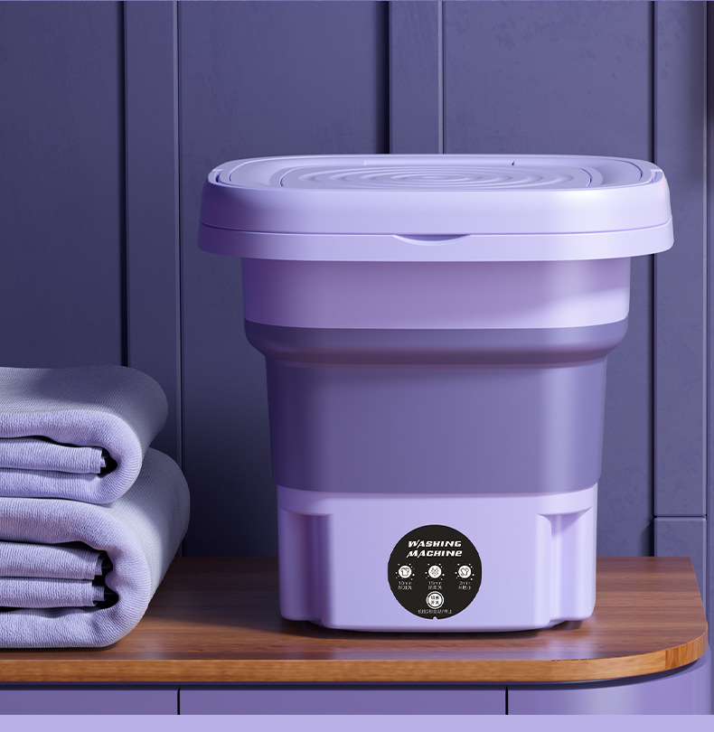 foldable portable washing machine, foldable portable washing machine with 8l large capacity 3 deep cleaning modes soft spin dry for underwear socks baby clothes towels and travel half automatic mini washer details 19