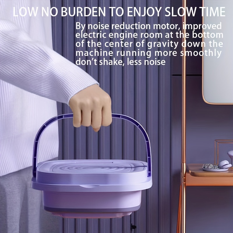 portable foldable washing machine ideal for travel home use 8l capacity washer machine for underwear bras socks easy to store and carry details 2