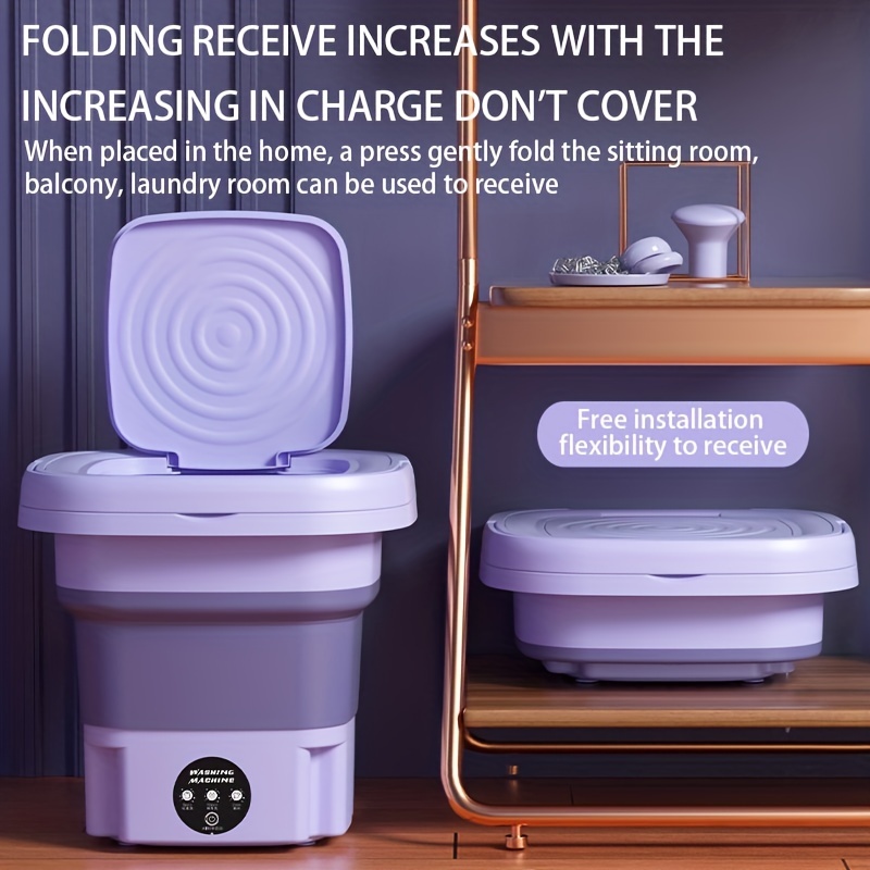 portable foldable washing machine ideal for travel home use 8l capacity washer machine for underwear bras socks easy to store and carry details 3