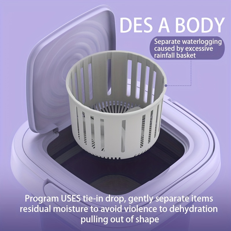 portable foldable washing machine ideal for travel home use 8l capacity washer machine for underwear bras socks easy to store and carry details 4