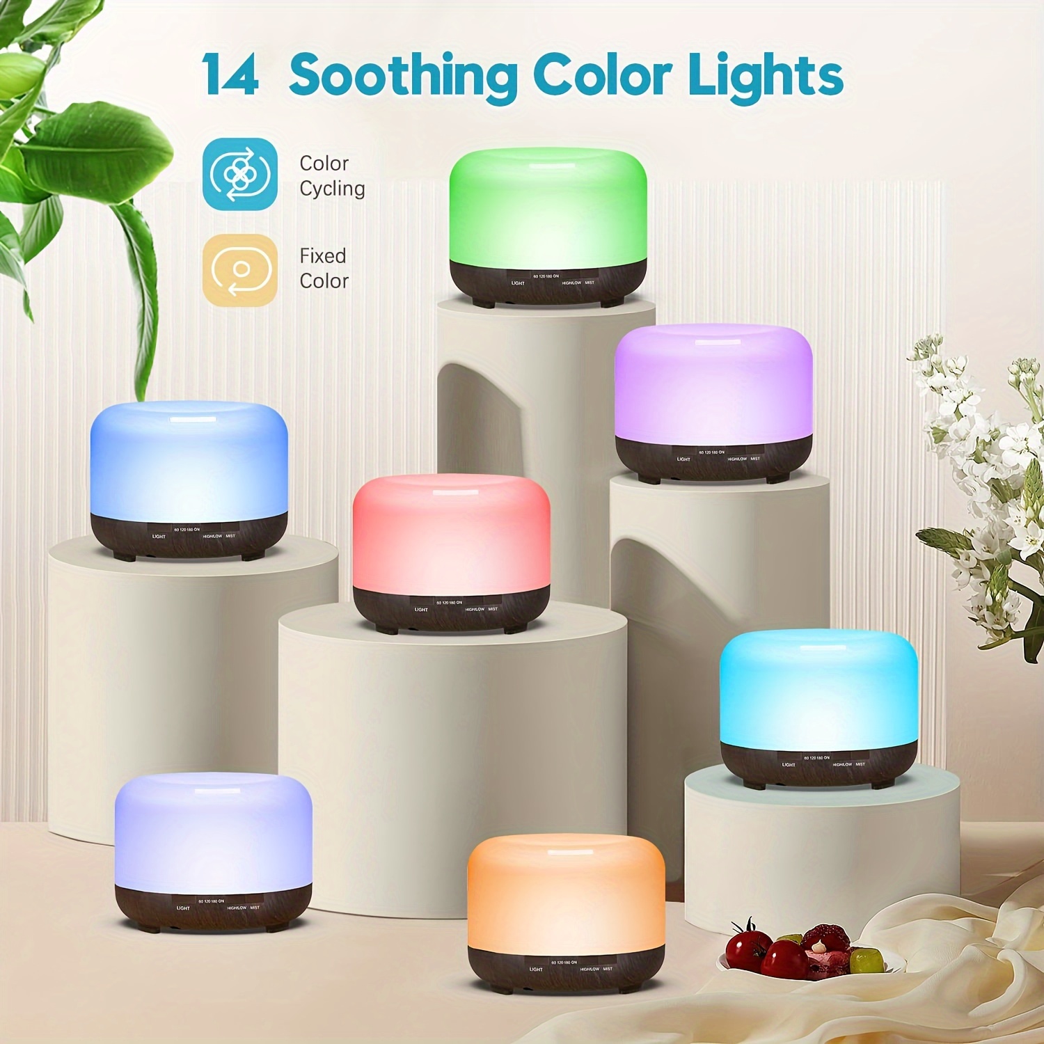 500ml aromatherapy oil diffuser 5v 2a usb powered wood grain color essential oil aroma diffuser auto shut off when water use out with remote control for home office bedroom details 1