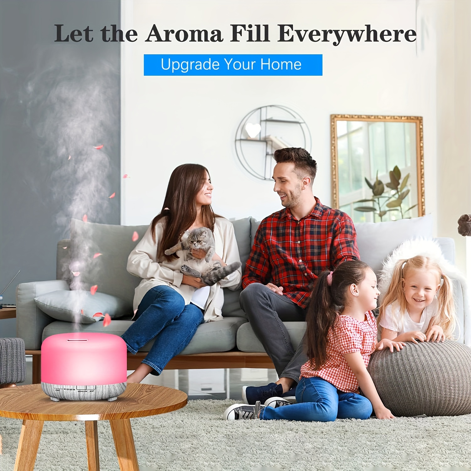 500ml aromatherapy oil diffuser 5v 2a usb powered wood grain color essential oil aroma diffuser auto shut off when water use out with remote control for home office bedroom details 4