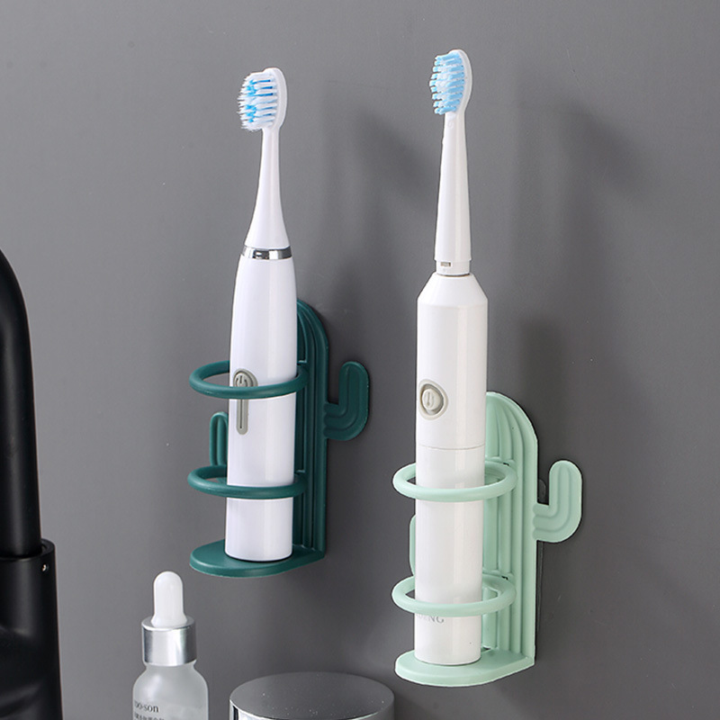 1pc Cactus Toothbrush Holder Shaver Drain Storage Rack Electronic Toothbrush Holder Wall Mounted Bathroom Self Adhesive Toothbrush Holder For Wall Bathroom details 3