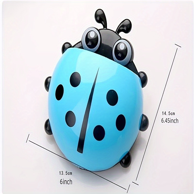 animal insect toothbrush holder, 1pc ladybug animal insect toothbrush holder bathroom cartoon toothbrush toothpaste wall suction holder rack container organizer cartoon seven star ladybird creative powerful suction cup toothbrush box toothpaste holder removable wall hanging shelf details 0