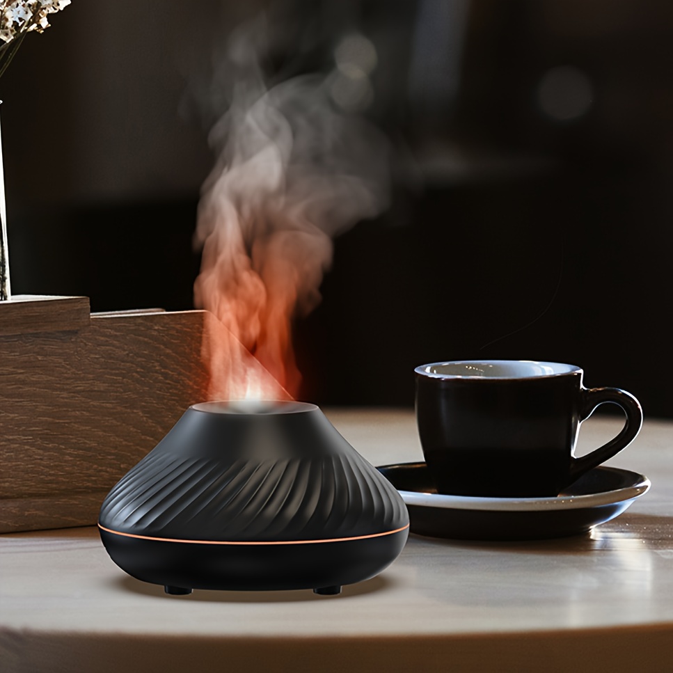 new flame light aromatherapy humidifier ultrasonic spray fragrance replenishment expansion fragrance machine essential oil humidifier aromatherapy machine candle 7 color atmosphere light details 2
