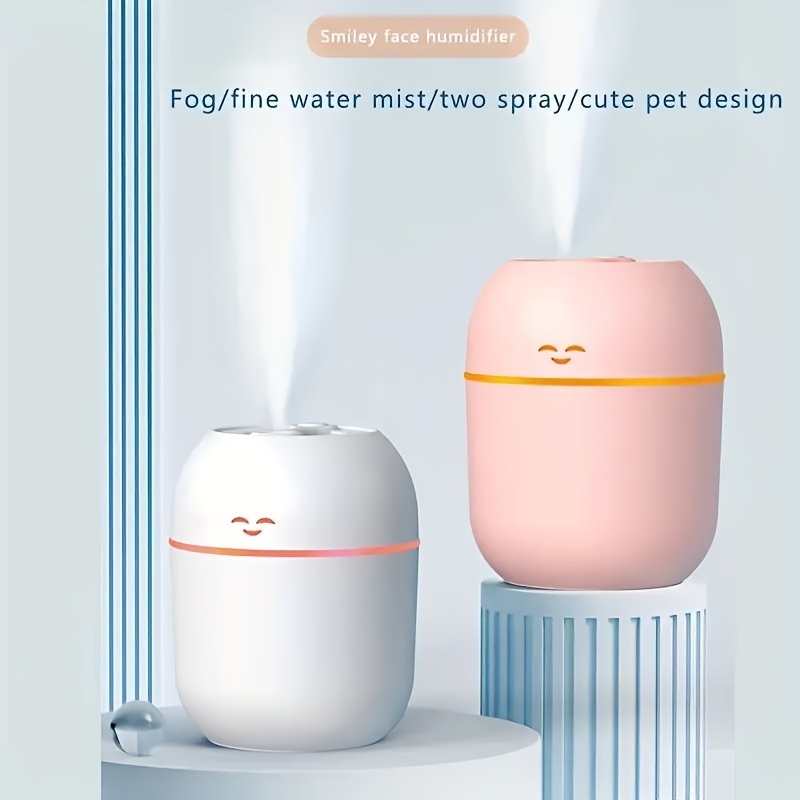 220ml ultrasonic essential oil diffuser with led lamp for home and car happy face humidifier with usb mist maker for aromatherapy spray details 0