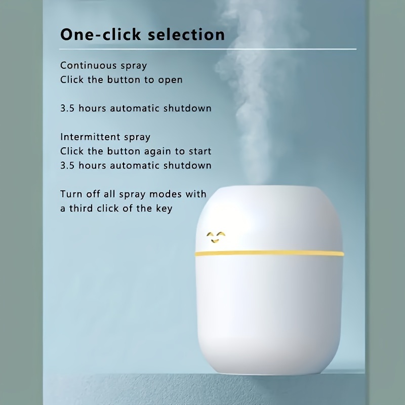 220ml ultrasonic essential oil diffuser with led lamp for home and car happy face humidifier with usb mist maker for aromatherapy spray details 1