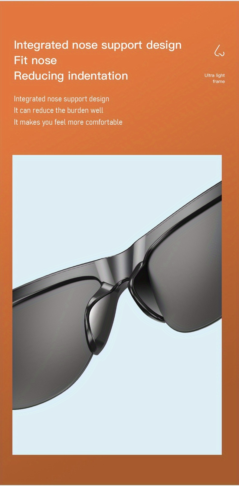 wireless 5 0 smart glasses headphones outdoor sports music calls and anti blu ray protection details 6