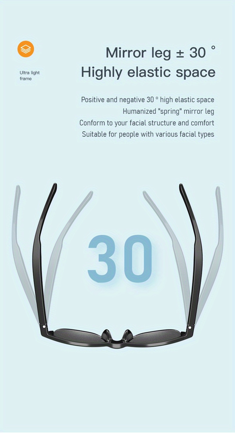 wireless 5 0 smart glasses headphones outdoor sports music calls and anti blu ray protection details 7