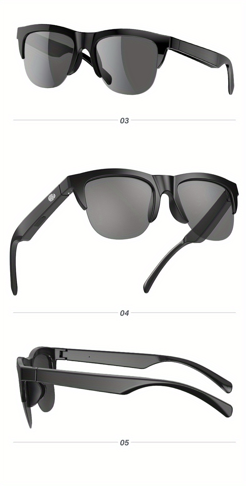 wireless 5 0 smart glasses headphones outdoor sports music calls and anti blu ray protection details 15