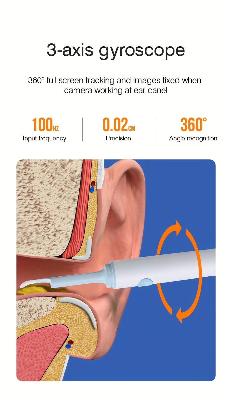 ear wax removal waterproof ear wax cleaner with camera 6 led lights wifi ear cleaning kit otoscope with light compatible with iphone ipad android smartphones details 5